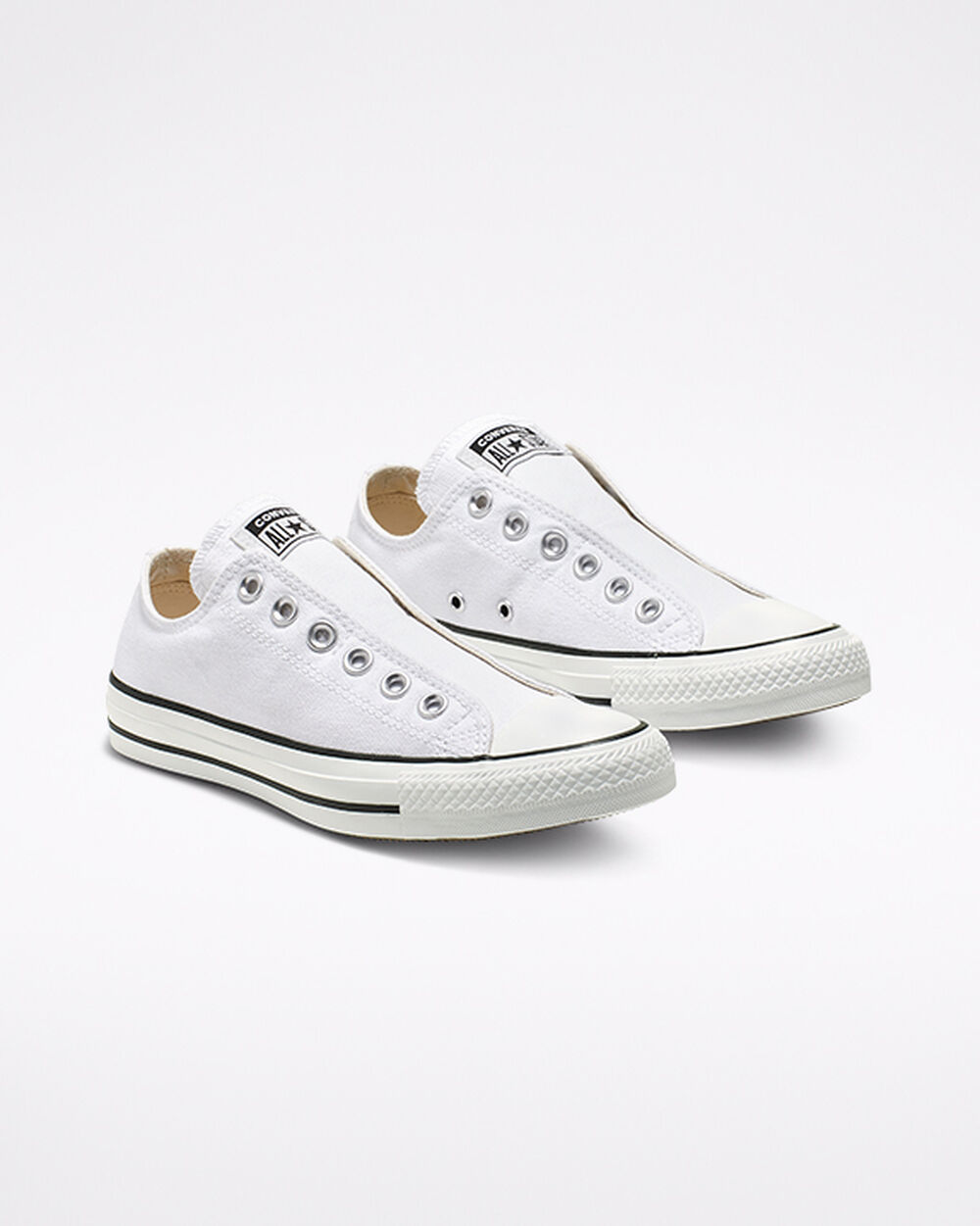 Slip On Converse Chuck Taylor All Star Hombre Blancas Negras Blancas | Chile-63296