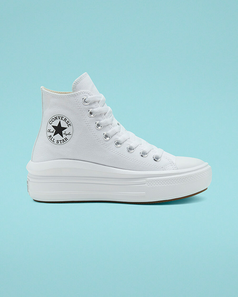 Zapatillas Converse Chuck Taylor All Star Move Mujer Blancas Beige Blancas Negras | Chile-093426