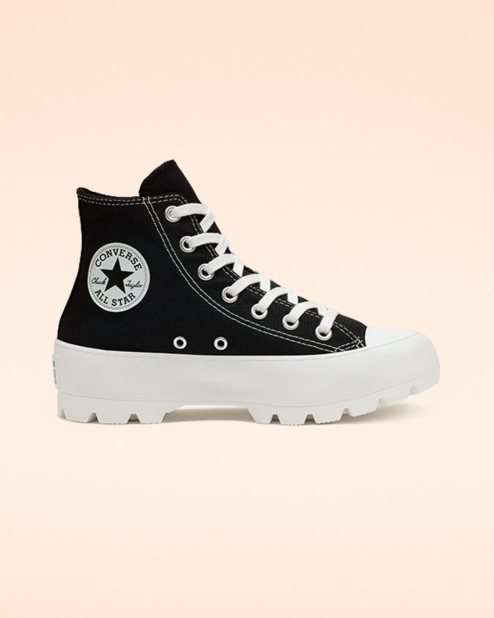 Zapatillas Converse Chuck Taylor All Star Lugged Mujer Negras Blancas Negras | Chile-82796