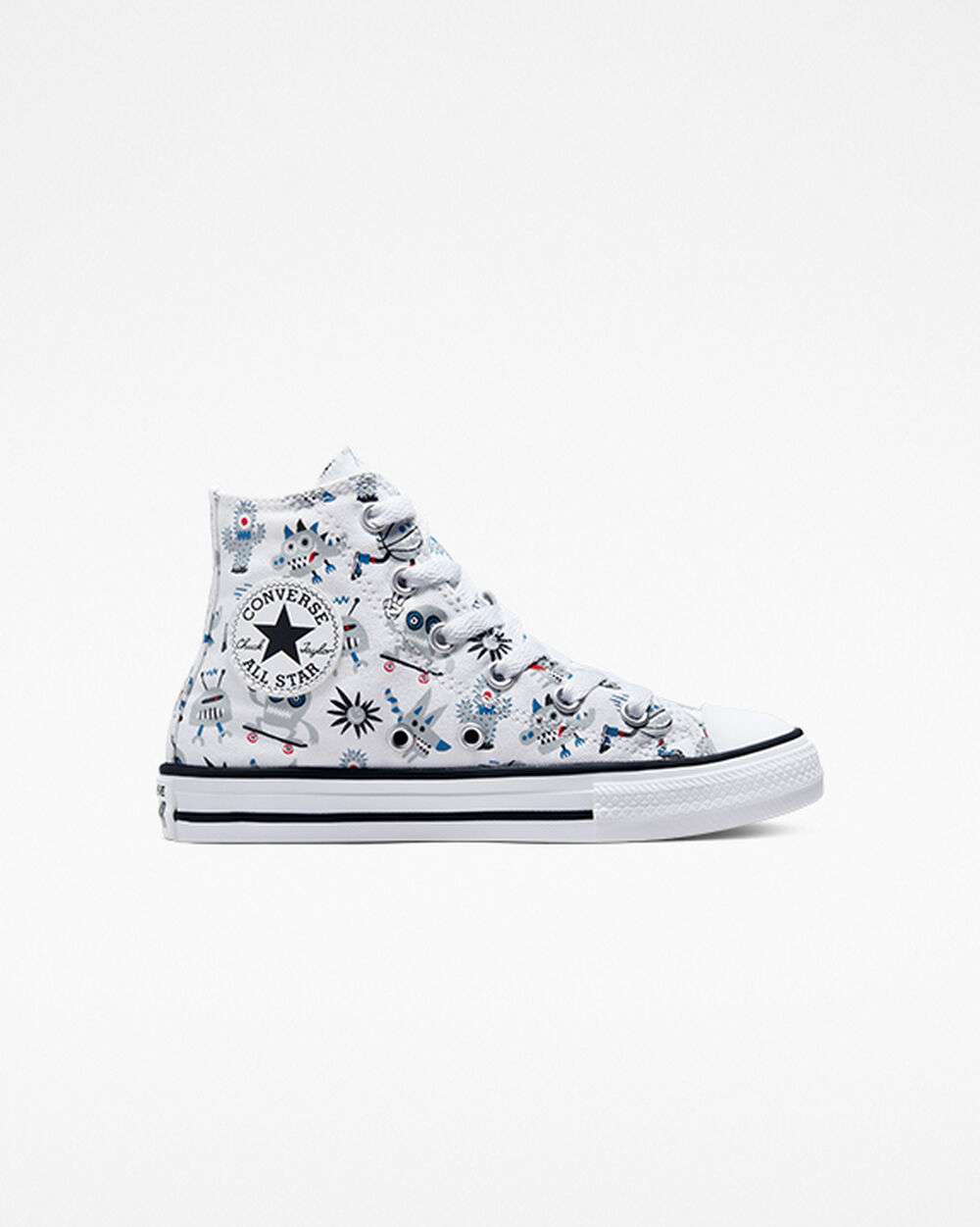 Zapatillas Converse Chuck Taylor All Star Niño Blancas Gris Azules | Chile-867926