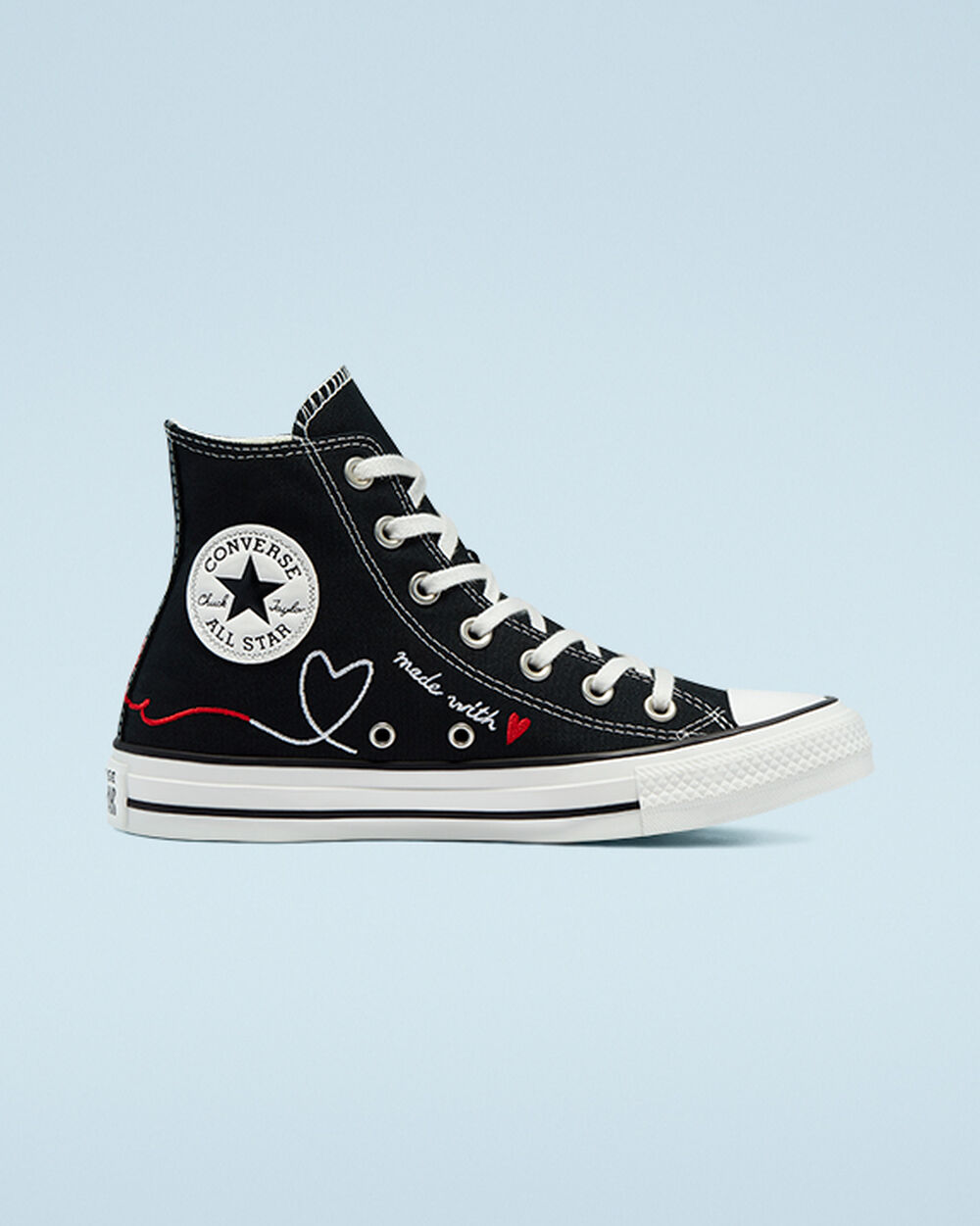 Zapatillas Converse Chuck Taylor All Star Hombre Negras Blancas | Chile-974236