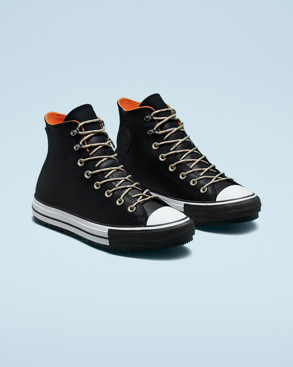 Botas de Invierno Converse Chuck Taylor All Star Mujer Negras Blancas Negras | Chile-091436