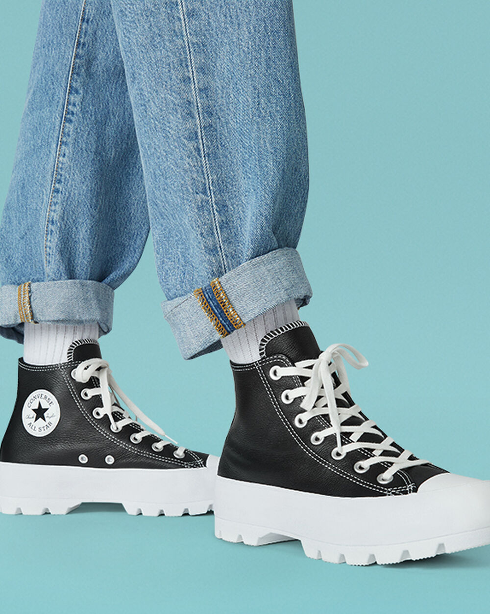 Botas de Invierno Converse Chuck Taylor All Star Mujer Negras Blancas | Chile-107456