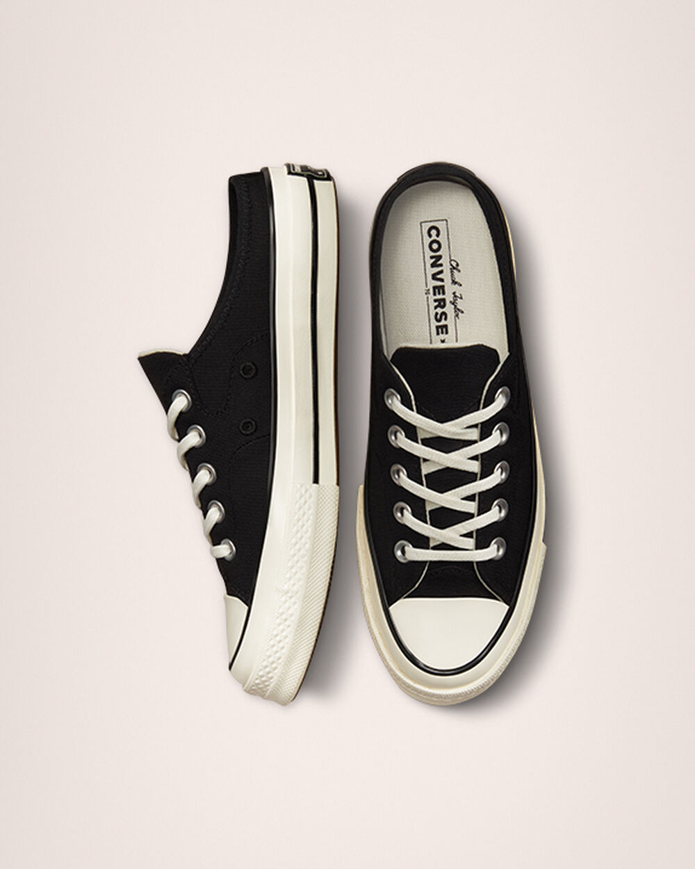 Mule Converse Chuck 70 Hombre Negras Blancas | Chile-386746