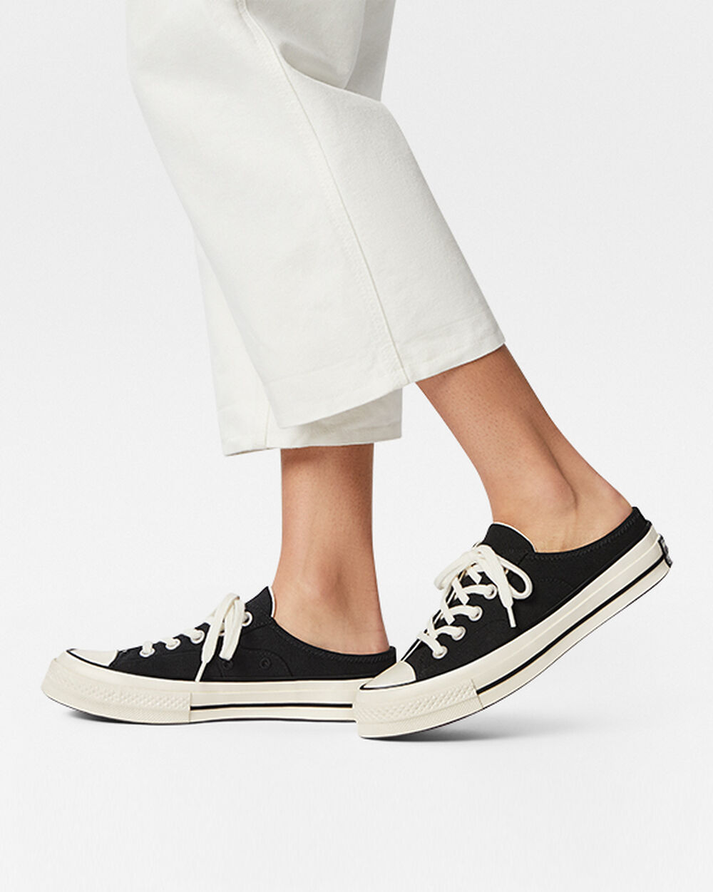 Mule Converse Chuck 70 Hombre Negras Blancas | Chile-386746