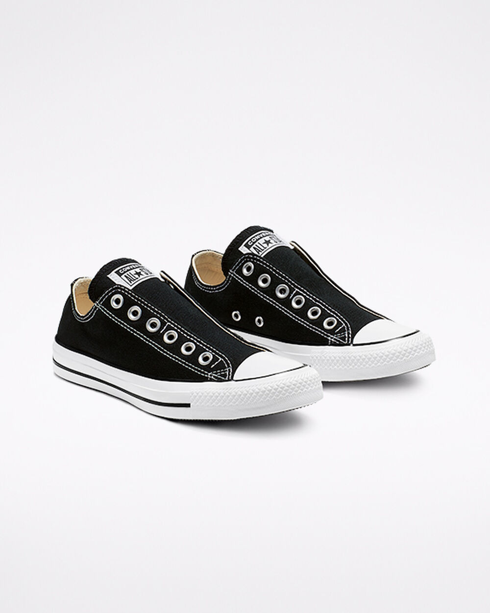 Slip On Converse Chuck Taylor All Star Hombre Negras Blancas Negras | Chile-326756