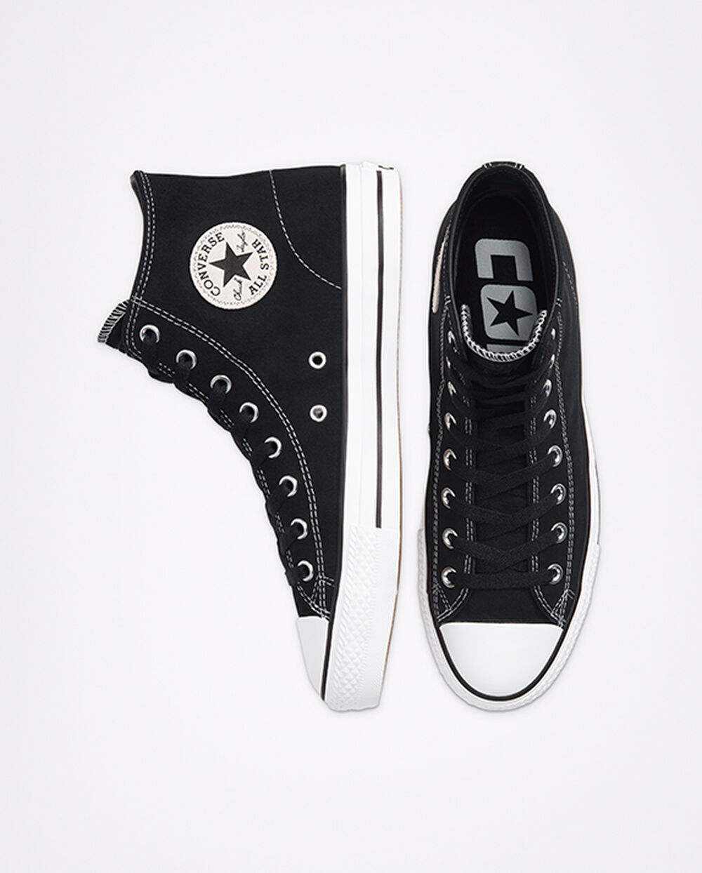 Zapatillas Converse CONS Chuck Taylor All Star Pro Hombre Negras Blancas | Chile-5916