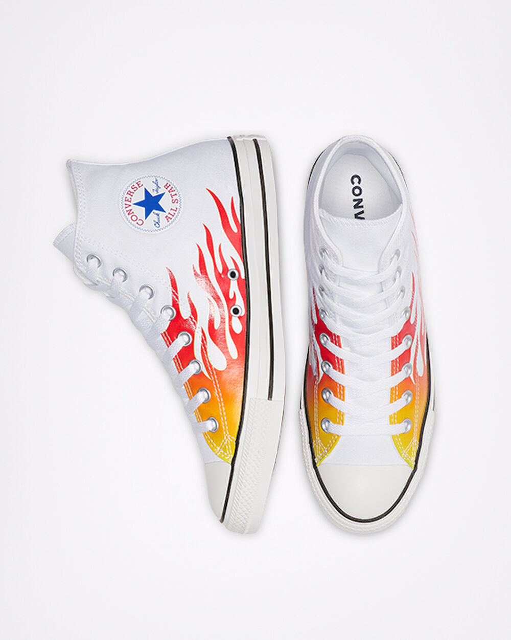 Zapatillas Converse Chuck Taylor All Star Hombre Blancas Rojas Amarillo | Chile-0216