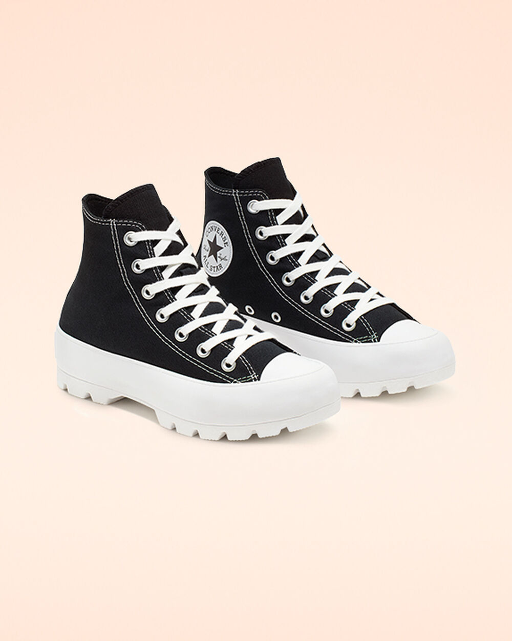 Zapatillas Converse Chuck Taylor All Star Lugged Mujer Negras Blancas Negras | Chile-120646