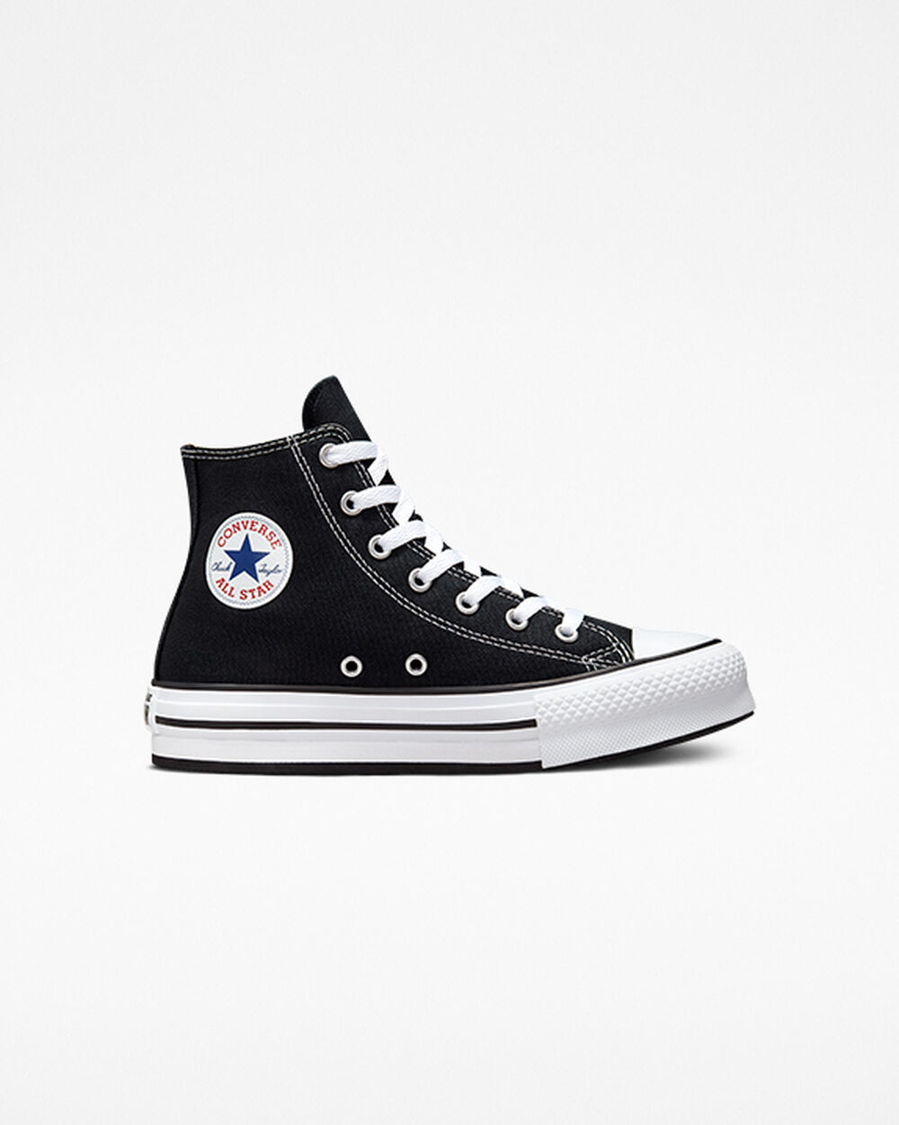 Zapatillas Converse Chuck Taylor All Star Niña Negras Blancas Negras | Chile-165946