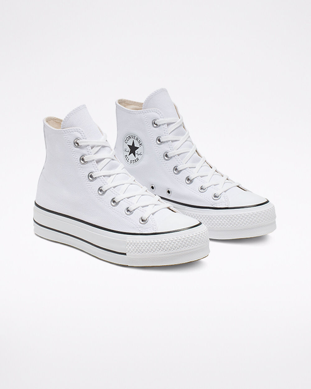 Zapatillas Converse Chuck Taylor All Star Mujer Blancas Negras Blancas | Chile-204936