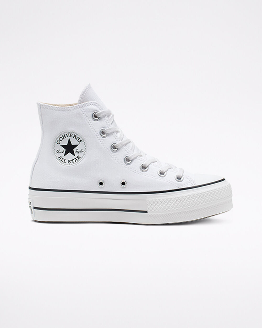 Zapatillas Converse Chuck Taylor All Star Mujer Blancas Negras Blancas | Chile-204936