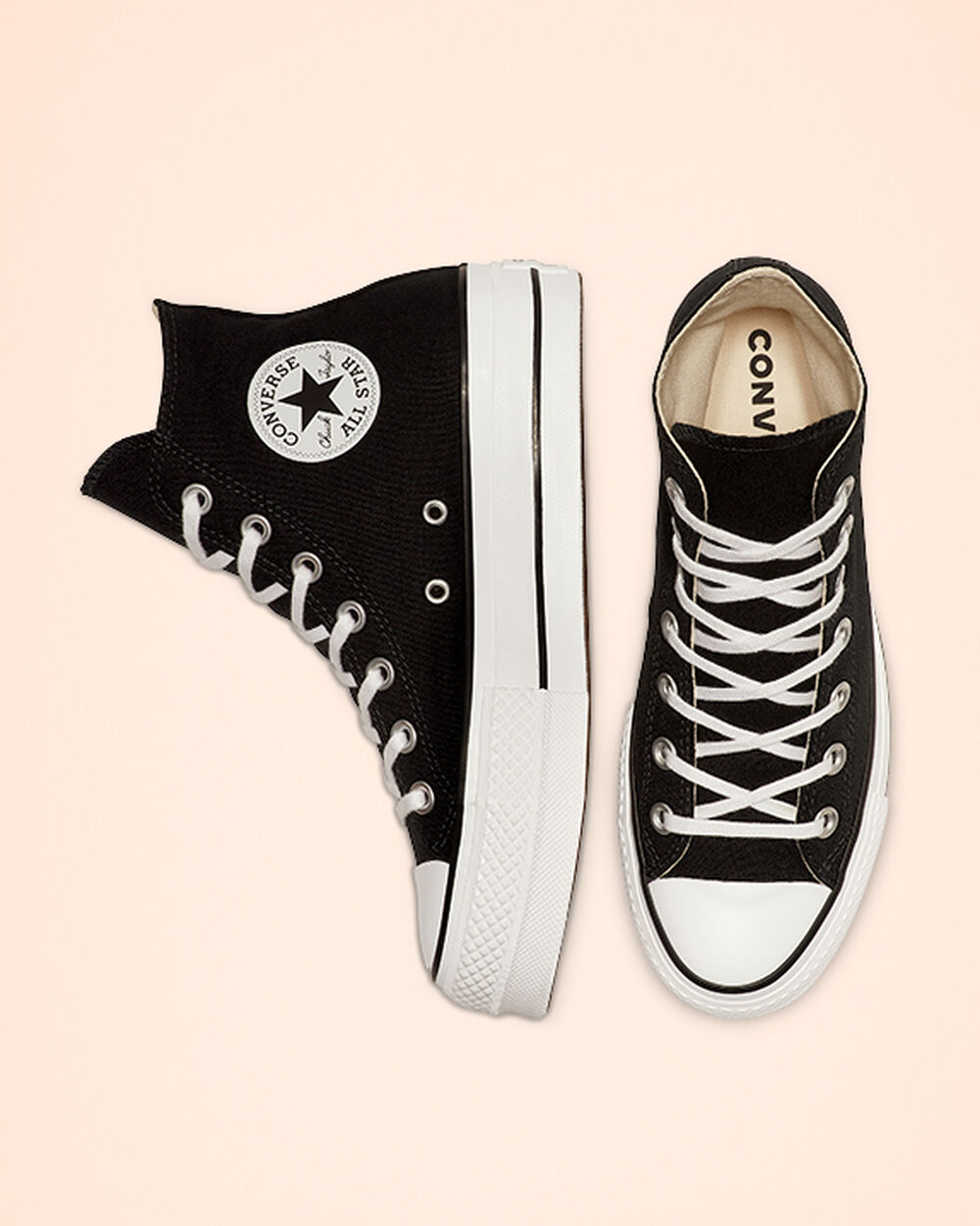 Zapatillas Converse Chuck Taylor All Star Mujer Negras Blancas | Chile-213496