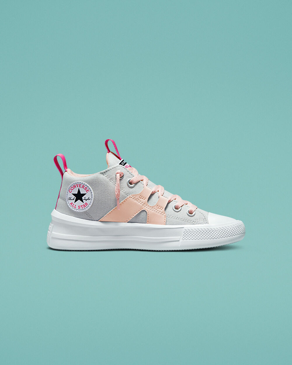 Zapatillas Converse Chuck Taylor All Star Niña Gris Claro Rosas | Chile-240396