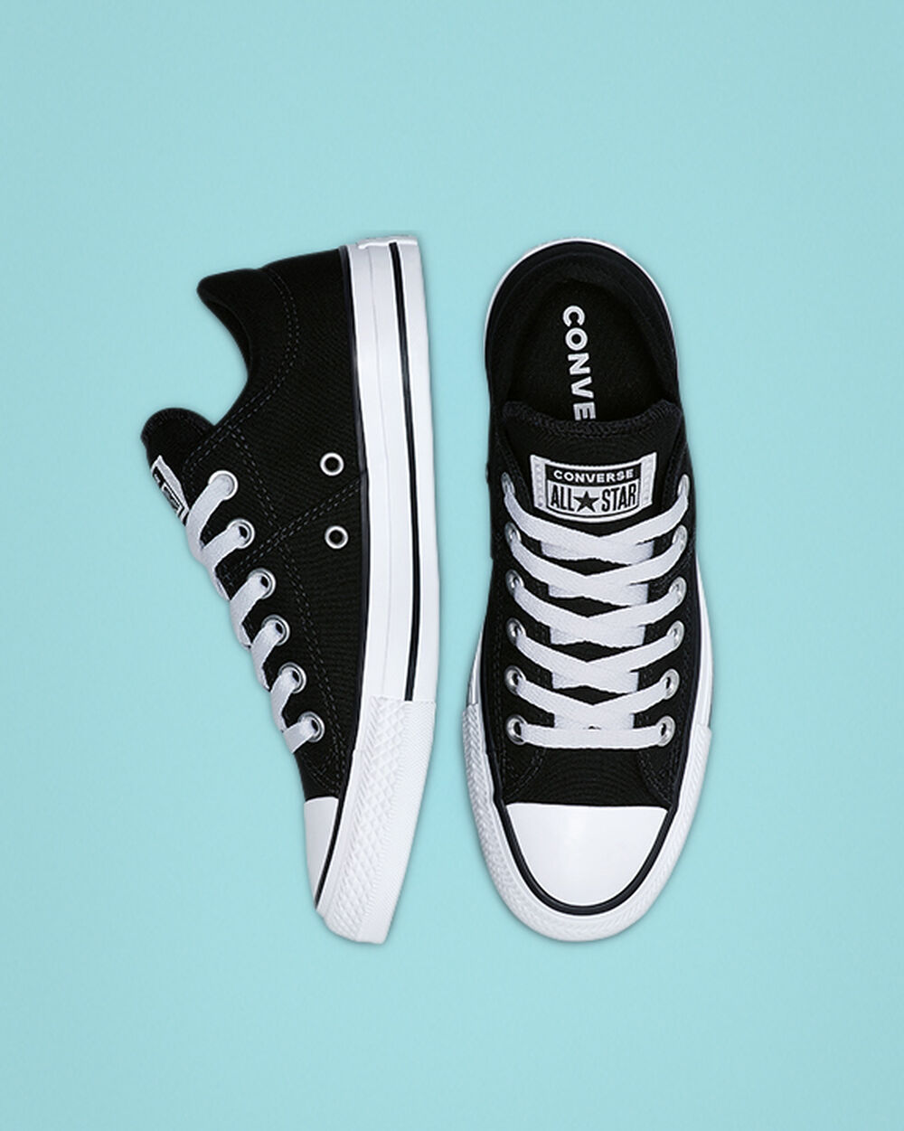 Zapatillas Converse Chuck Taylor All Star Madison Mujer Negras Blancas Negras | Chile-38196