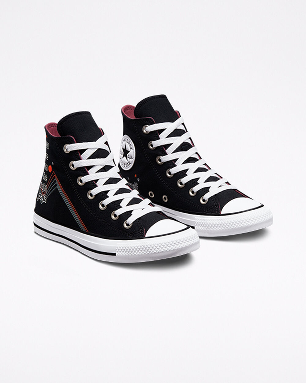 Zapatillas Converse Chuck Taylor All Star Mujer Negras Blancas Gris | Chile-418026