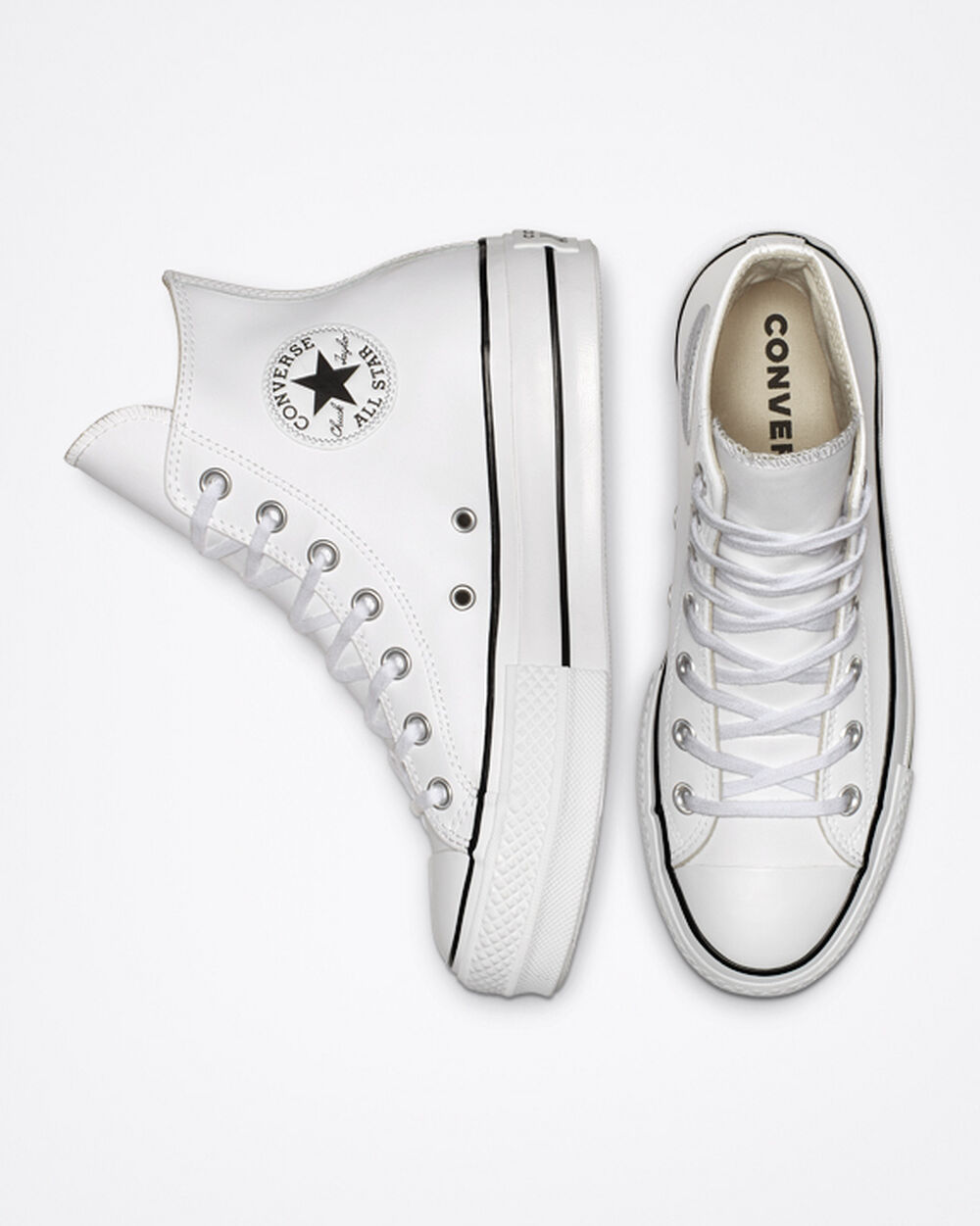 Zapatillas Converse Chuck Taylor All Star Mujer Blancas Negras Blancas | Chile-51496