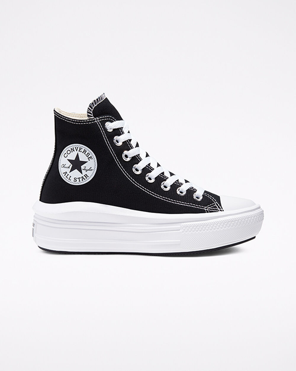 Zapatillas Converse Chuck Taylor All Star Move Mujer Negras Beige Blancas | Chile-53416