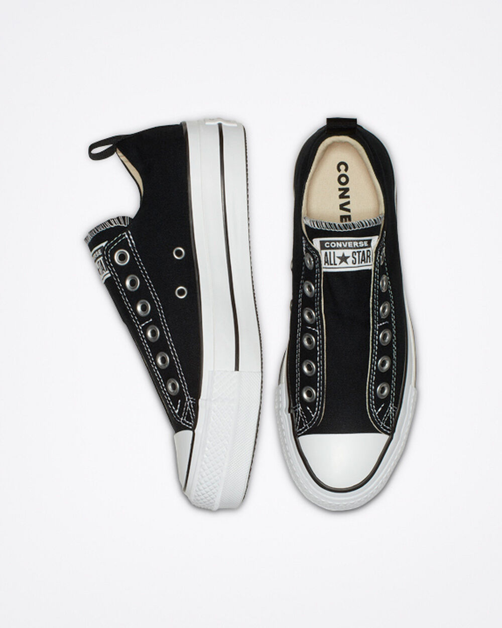 Zapatillas Converse Chuck Taylor All Star Mujer Negras Blancas Negras | Chile-571026