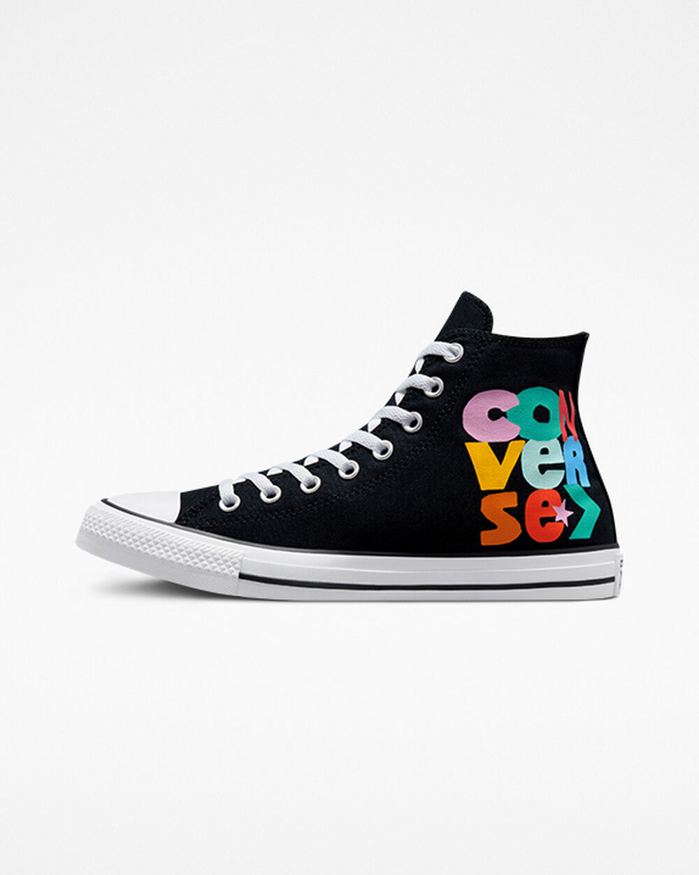 Zapatillas Converse Chuck Taylor All Star Hombre Negras Blancas | Chile-609746