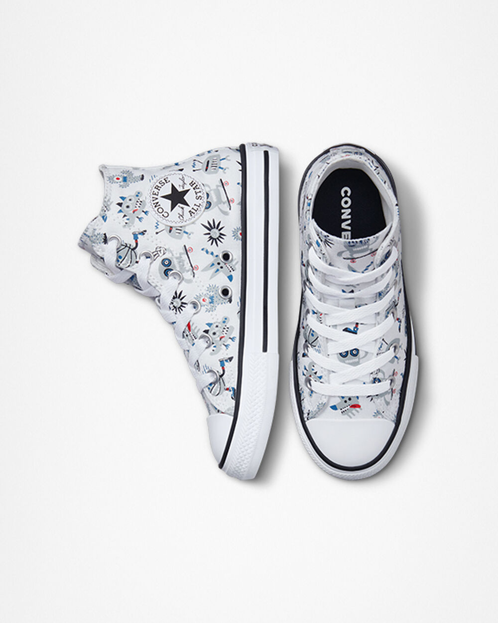 Zapatillas Converse Chuck Taylor All Star Niña Blancas Gris Azules | Chile-67156