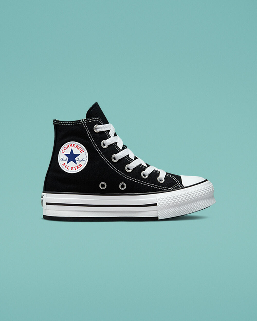 Zapatillas Converse Chuck Taylor All Star Niña Negras Blancas Negras | Chile-814736