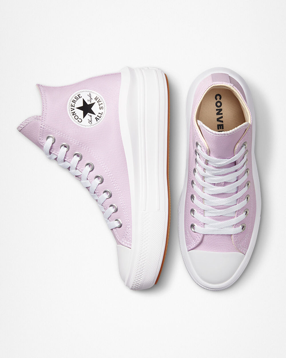 Zapatillas Converse Chuck Taylor All Star Move Mujer Moradas Claro Blancas | Chile-85466