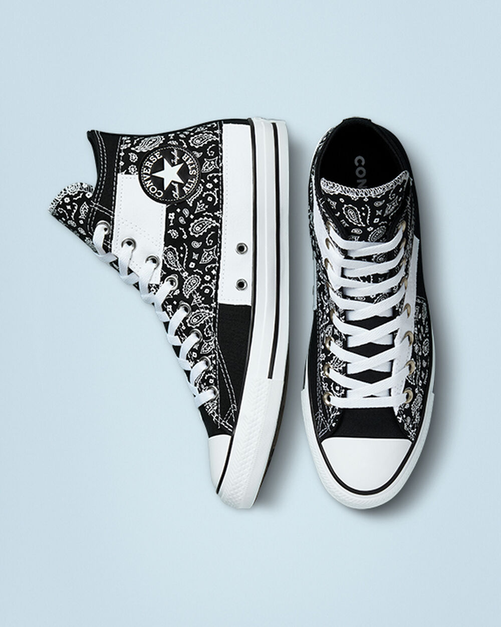 Zapatillas Converse Chuck Taylor All Star Mujer Negras Blancas Negras | Chile-871946