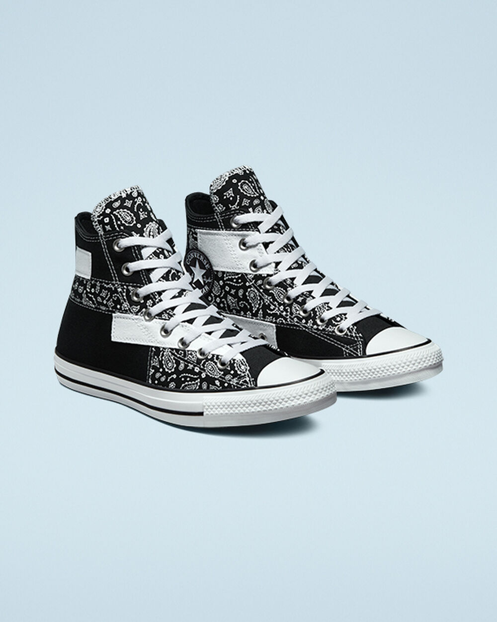 Zapatillas Converse Chuck Taylor All Star Mujer Negras Blancas Negras | Chile-871946