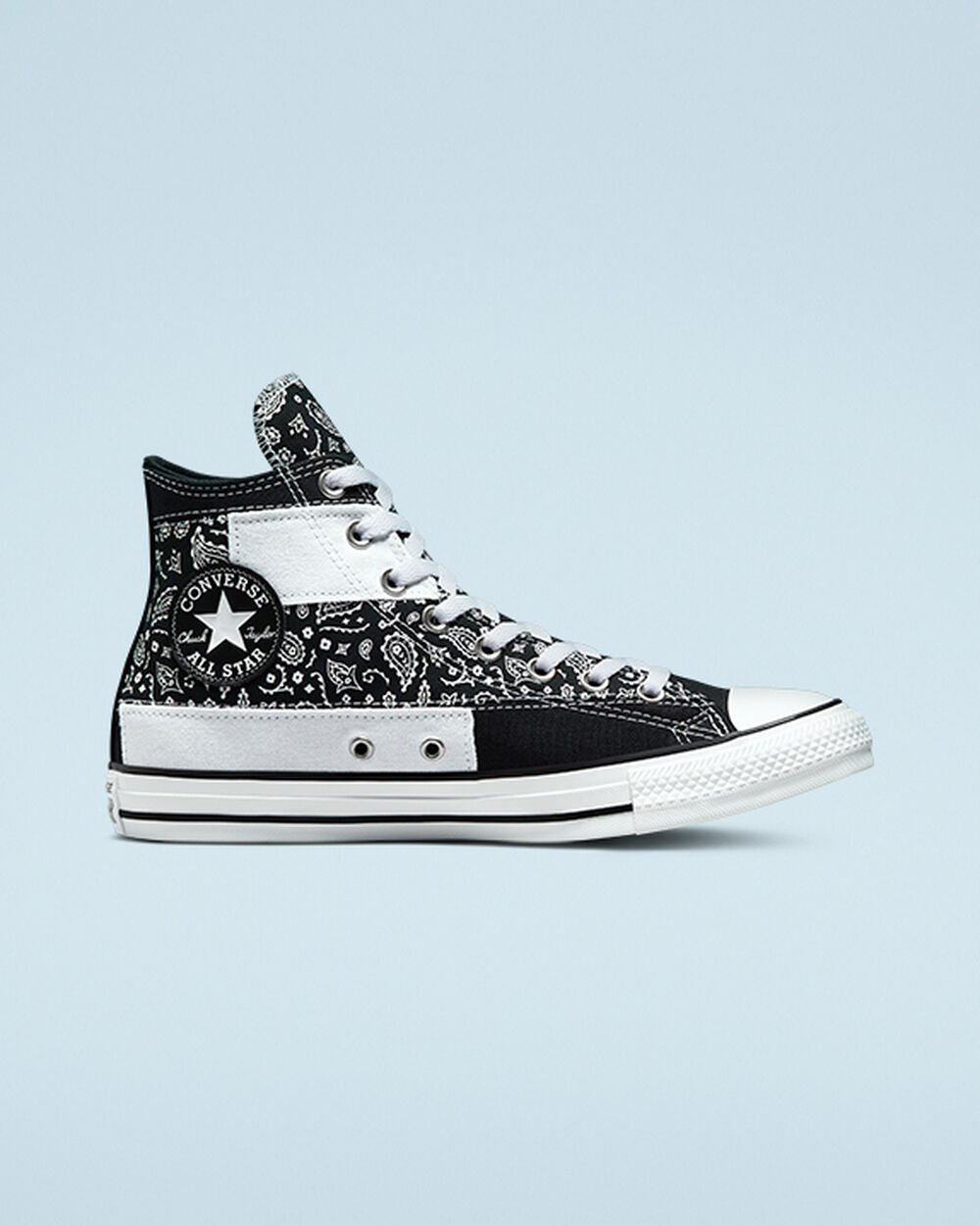 Zapatillas Converse Chuck Taylor All Star Mujer Negras Blancas Negras | Chile-871946