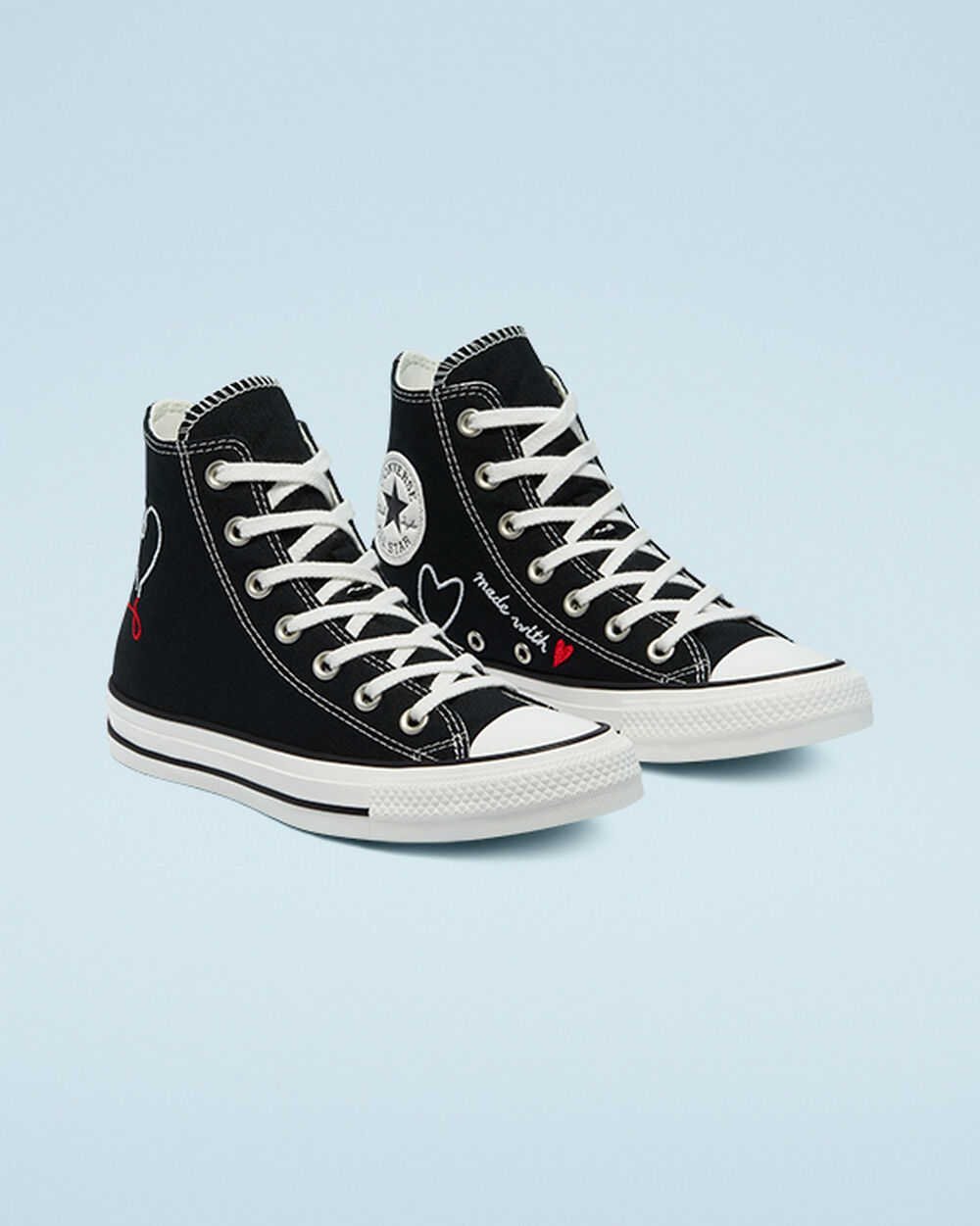 Zapatillas Converse Chuck Taylor All Star Hombre Negras Blancas | Chile-974236