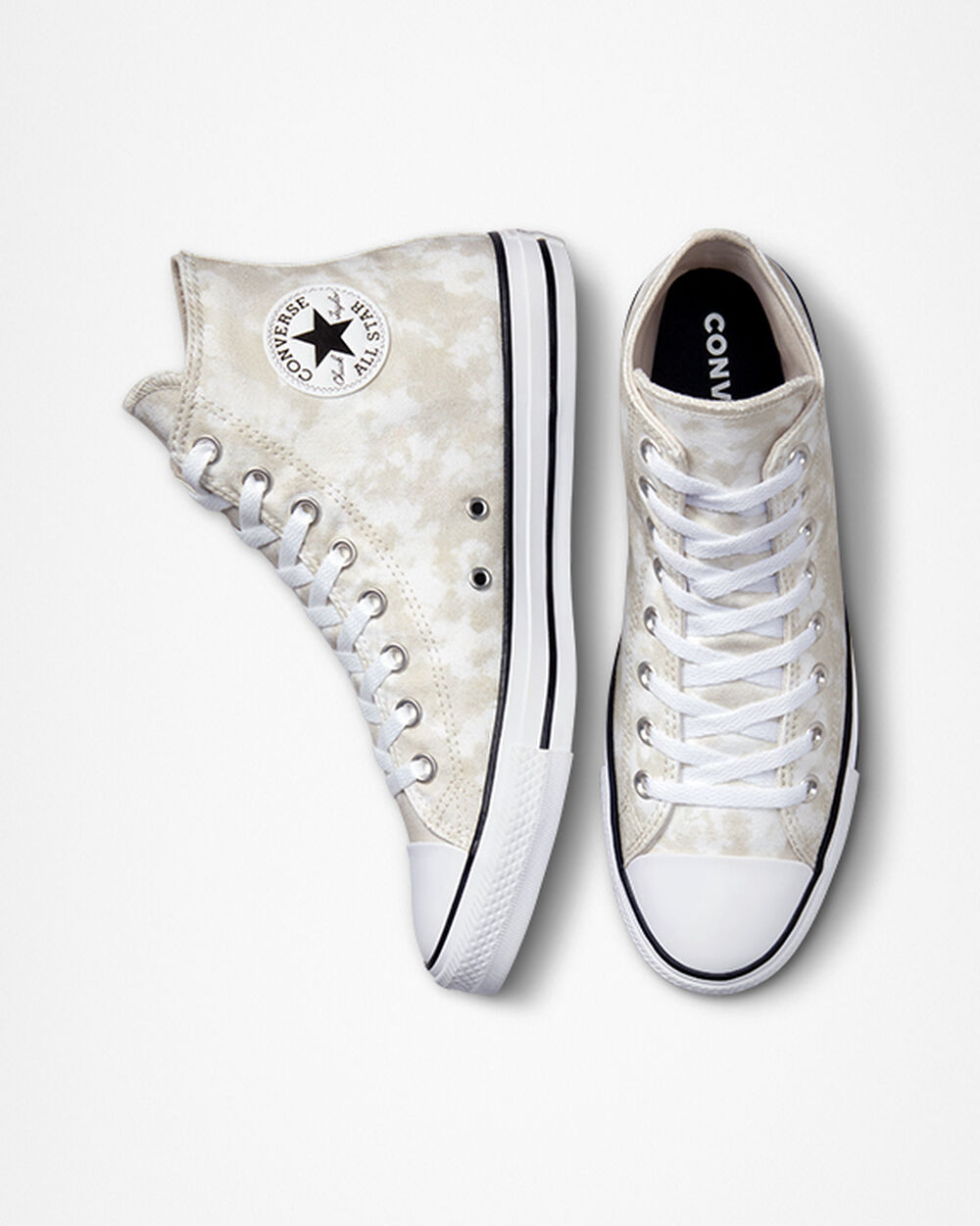 Zapatillas Converse Chuck Taylor All Star Mujer Beige Blancas Negras | Chile-987246