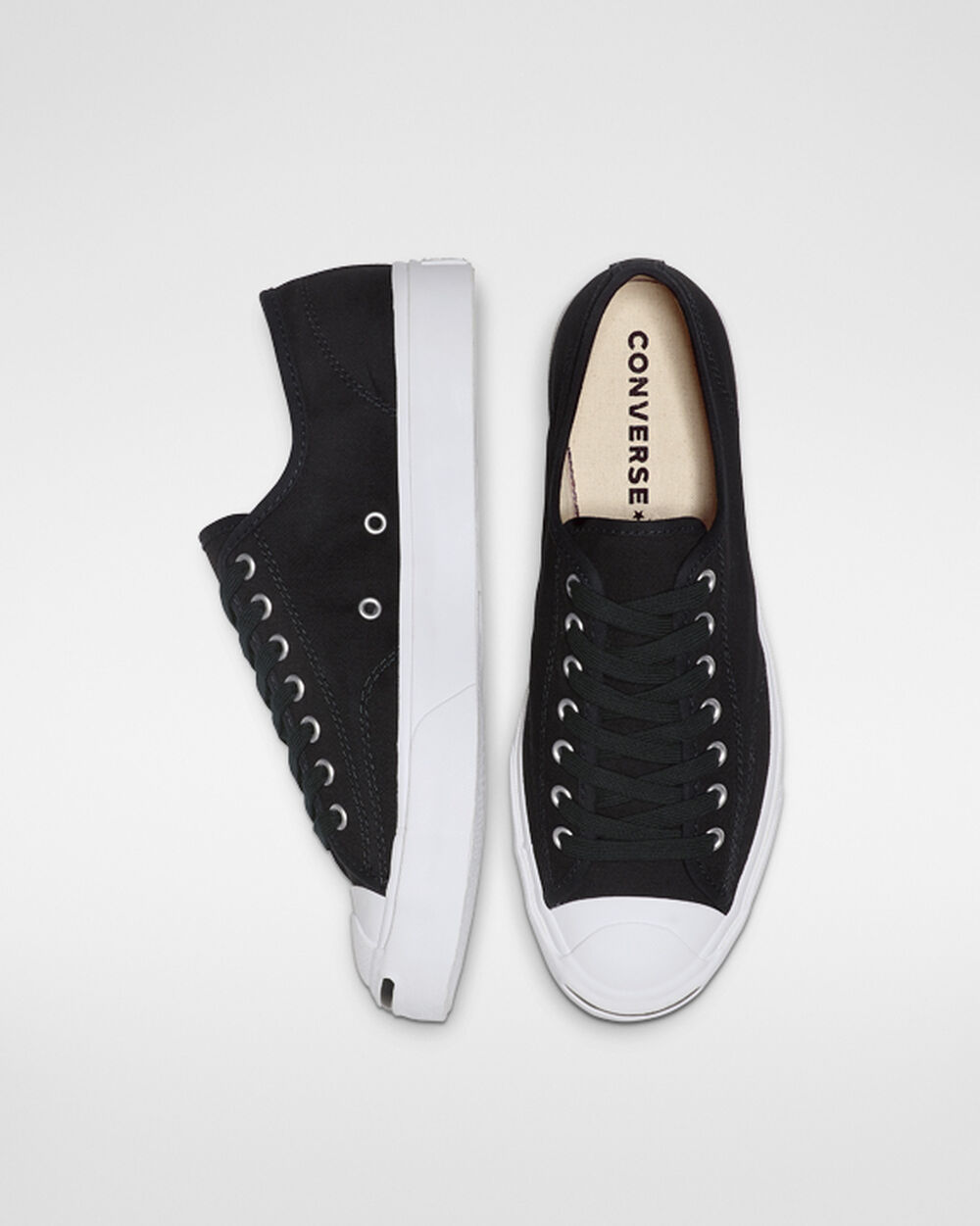 Zapatillas Converse Jack Purcell Hombre Negras Blancas Negras | Chile-906146