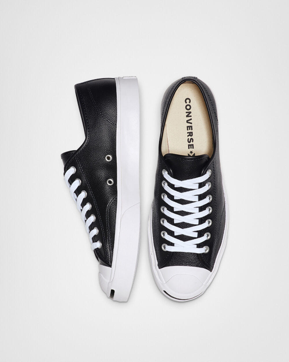 Zapatillas Converse Jack Purcell Mujer Negras Blancas | Chile-37026