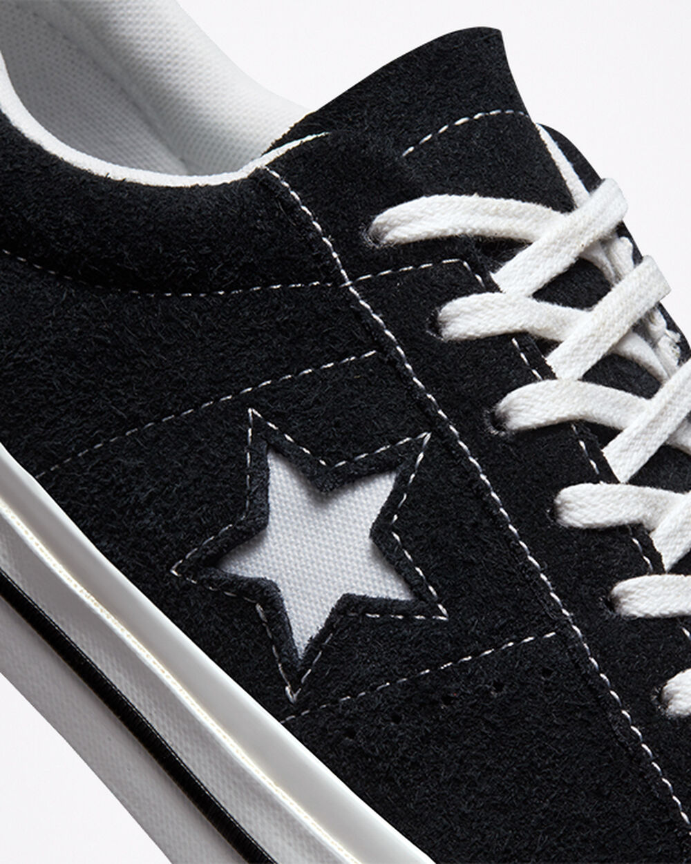 Zapatillas Converse One Star Hombre Negras Blancas | Chile-138726