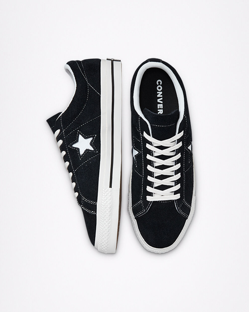 Zapatillas Converse One Star Hombre Negras Blancas | Chile-138726